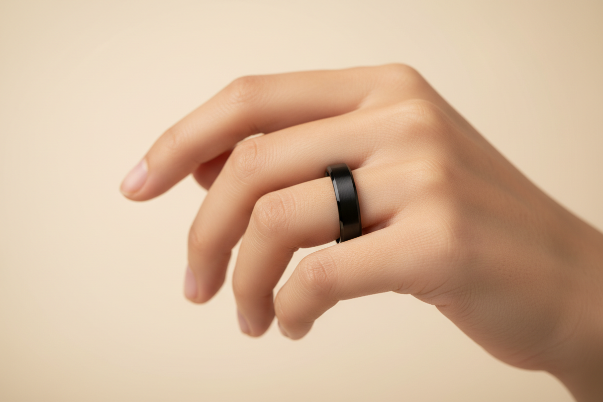R01 Smart Ring worn on a hand