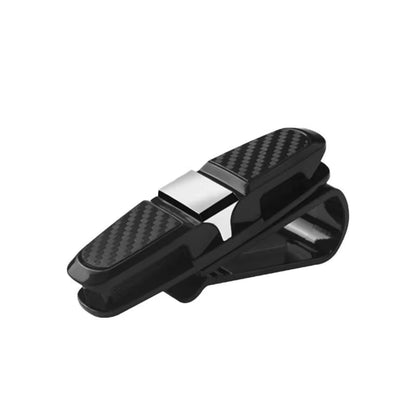 Glasses Holder for Car Sun Visor Sunglasses Clip Card Ticket Holder Eyeglasses Fastener Carbon Fiber Sunglasses Clip Black Silve