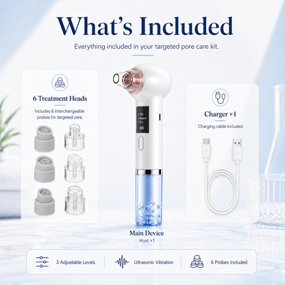 PorePulse Pro™ — 6-Probe Blackhead Vacuum Wand