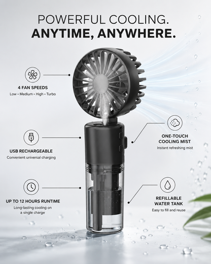 ChillMist Pro™ Handheld Misting Fan